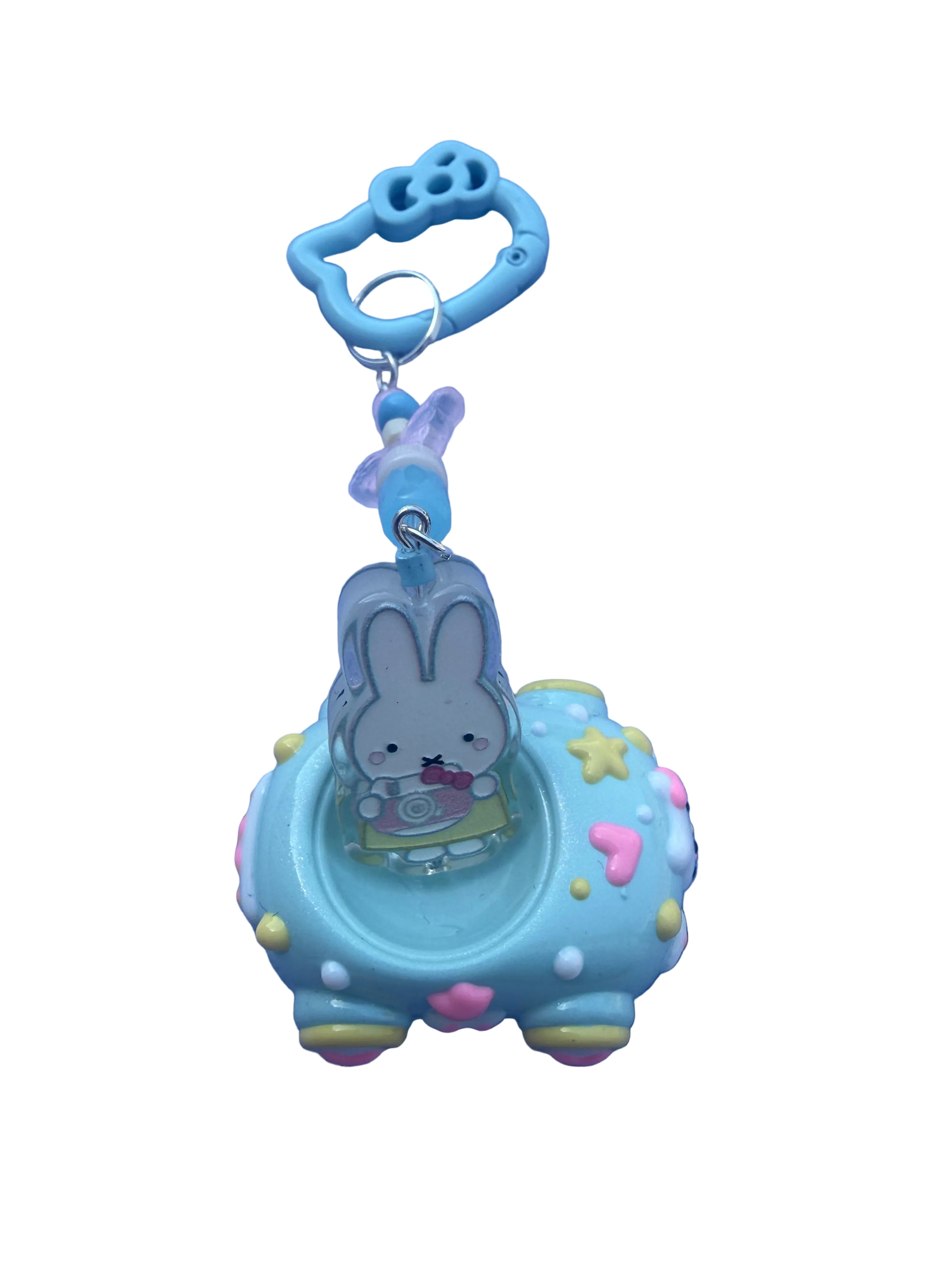 Pastel Bunny Car Keyring | Cute Blue Kawaii Bag Charm