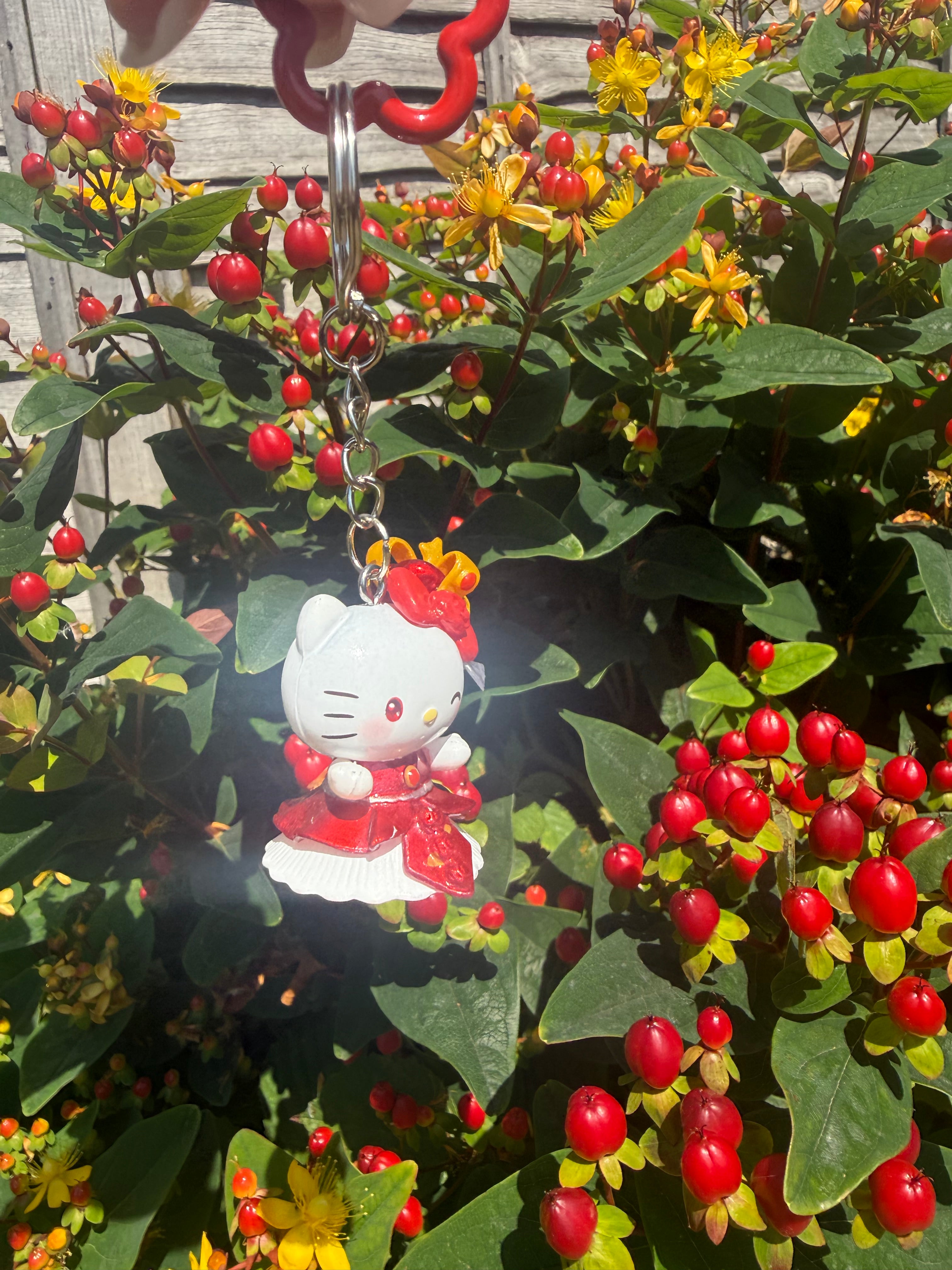 Royal Cat Princess Keyring | Red & Gold Kawaii Bag Charm