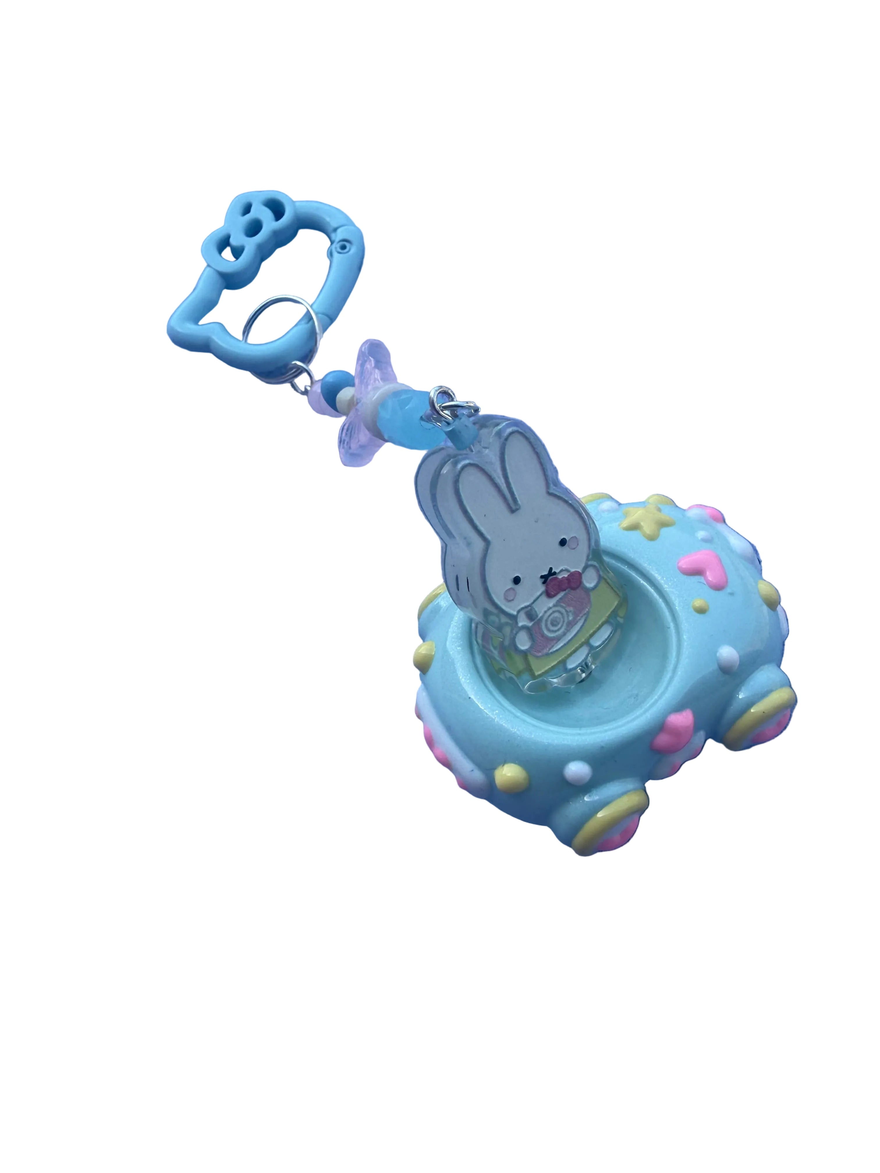 Pastel Bunny Car Keyring | Cute Blue Kawaii Bag Charm
