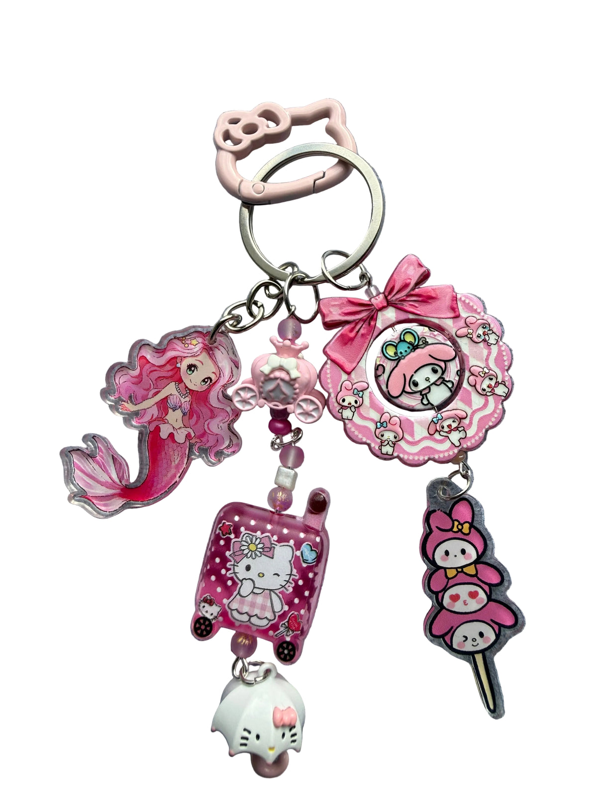 Pastel Pink Mermaid Princess Kawaii Bag Charm