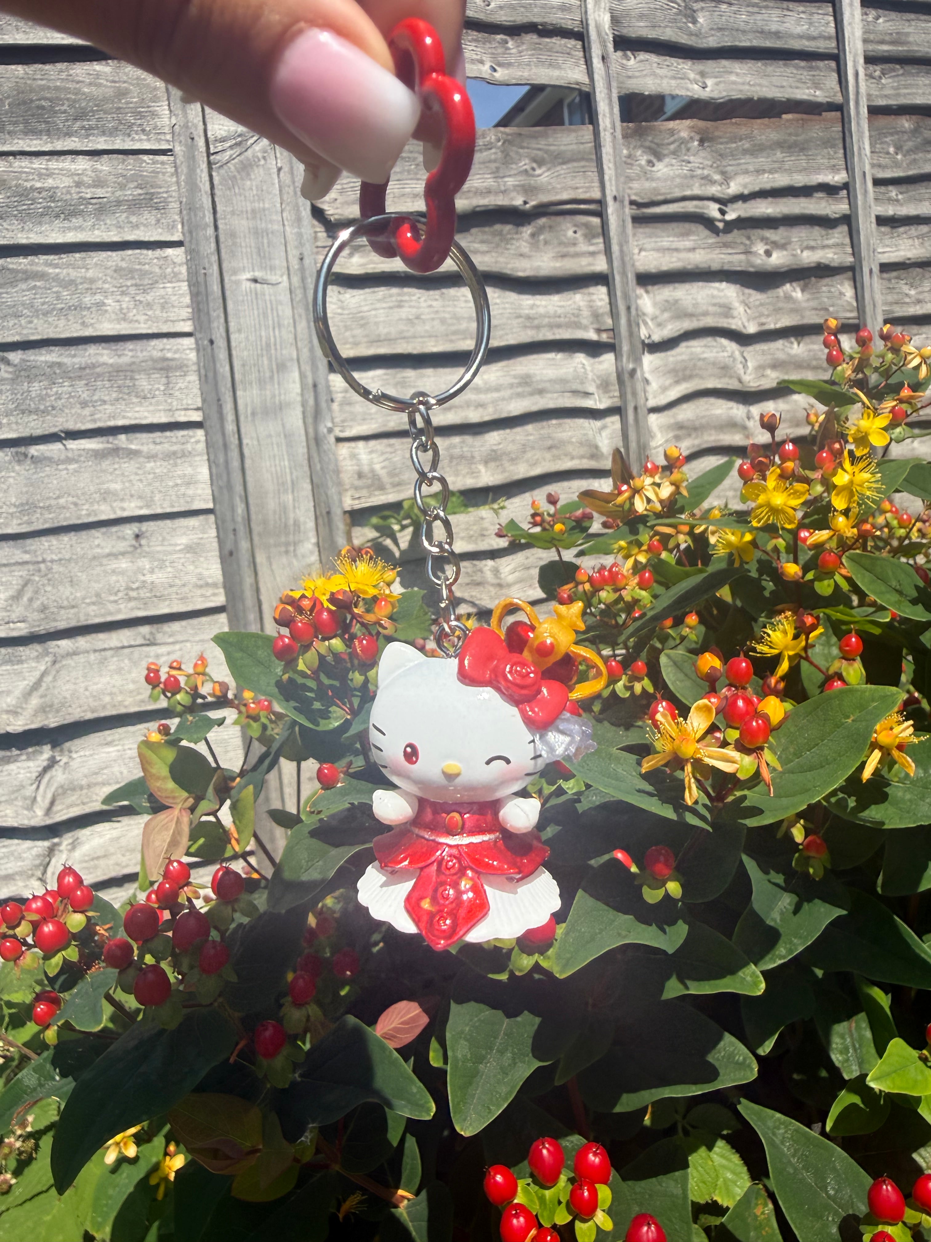 Royal Cat Princess Keyring | Red & Gold Kawaii Bag Charm