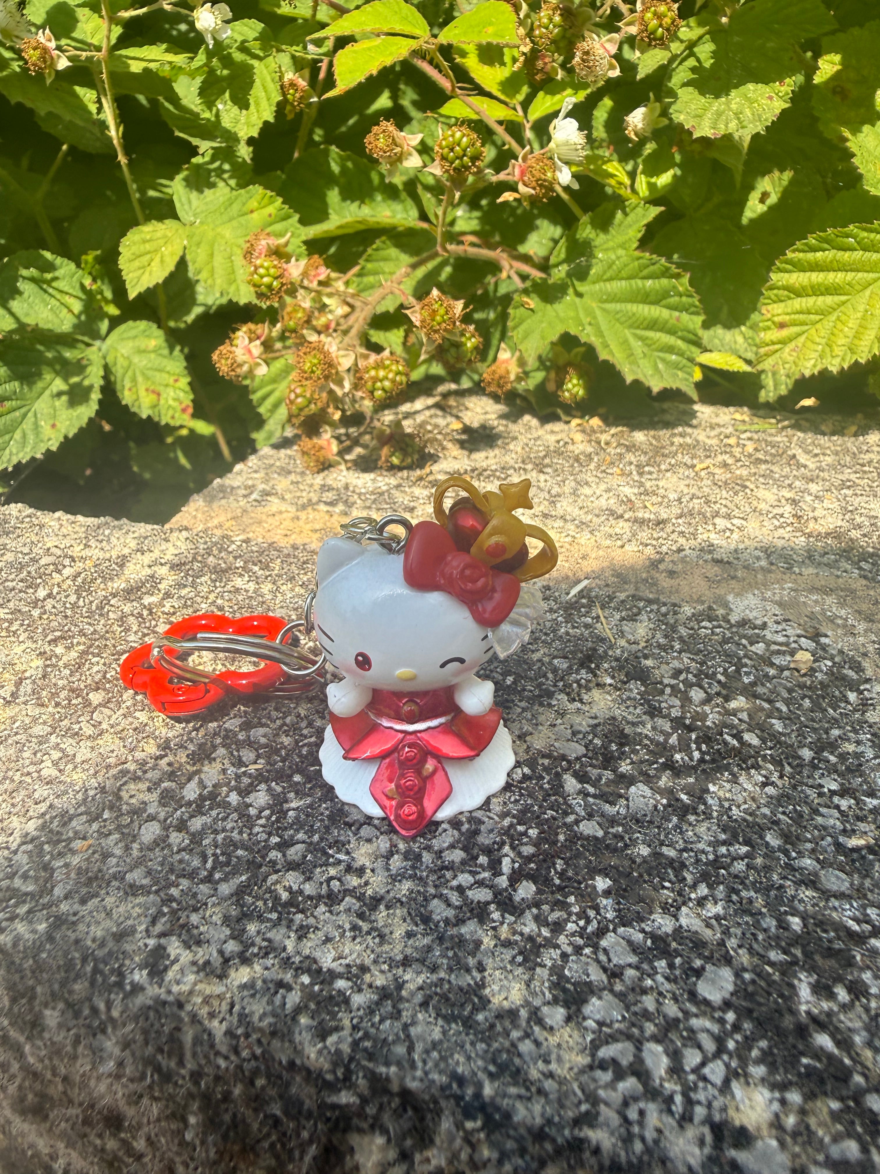 Royal Cat Princess Keyring | Red & Gold Kawaii Bag Charm