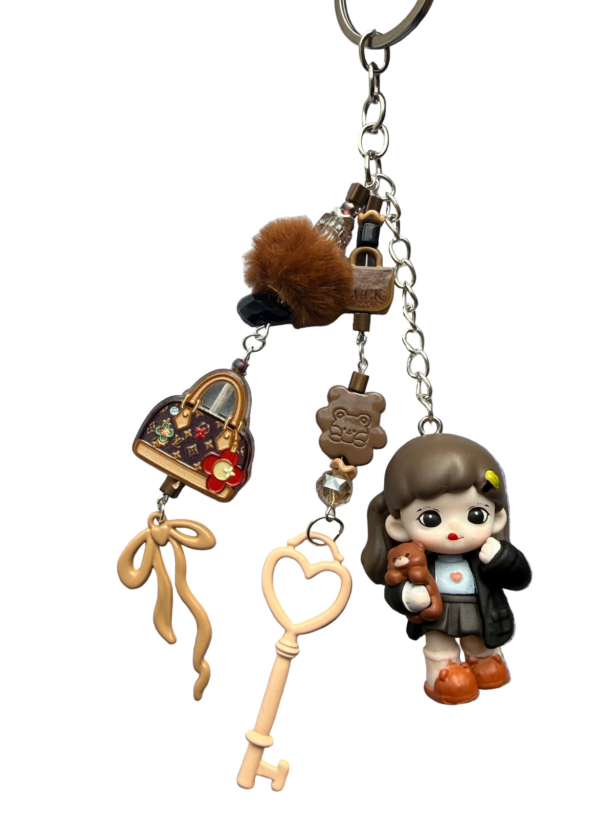 Cinnamon Schoolgirl | Luxury Doll Bag Charm & Keyring