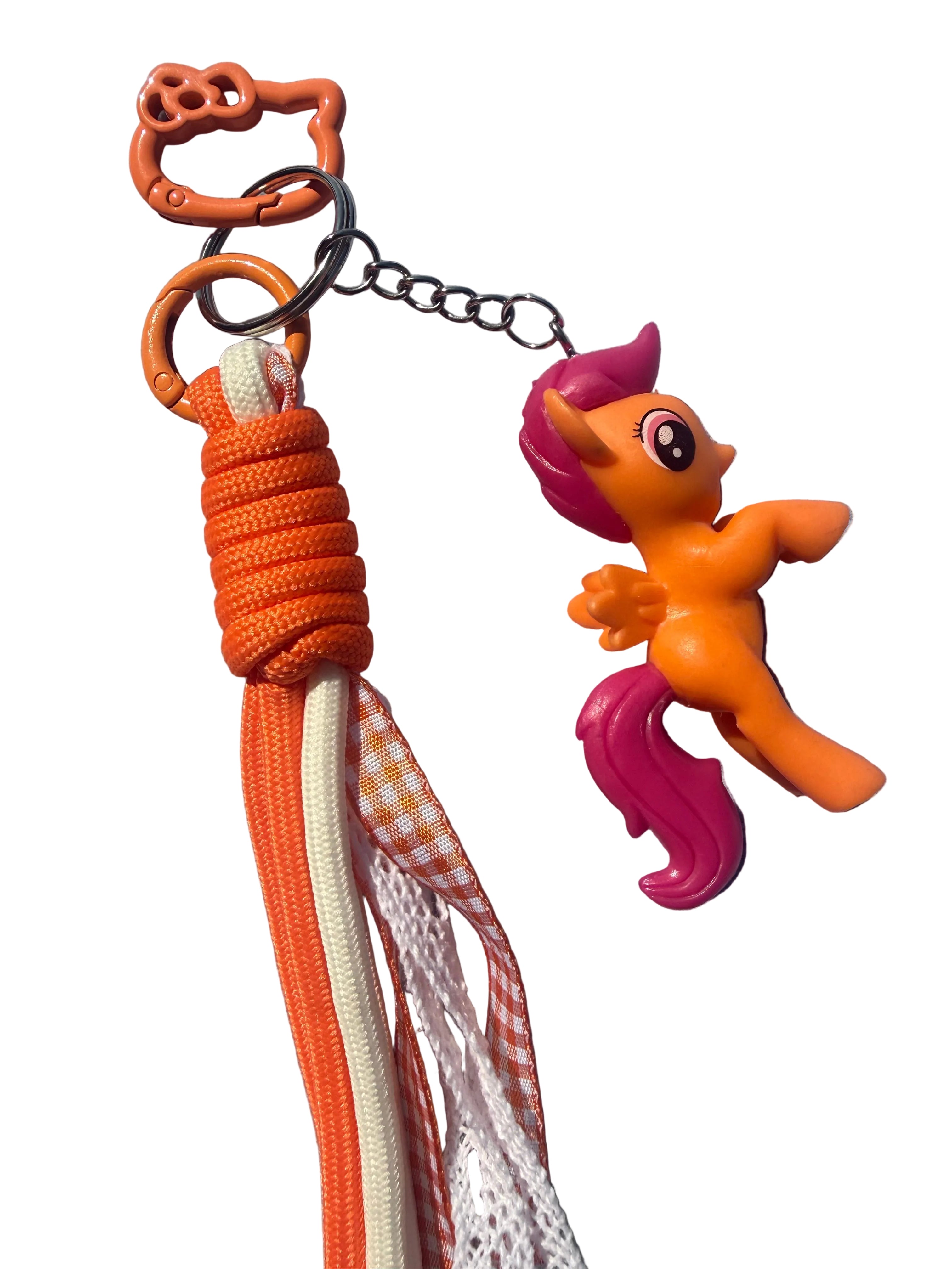 Orange Pegasus Pony Keyring | Cute Kawaii Bag Charm