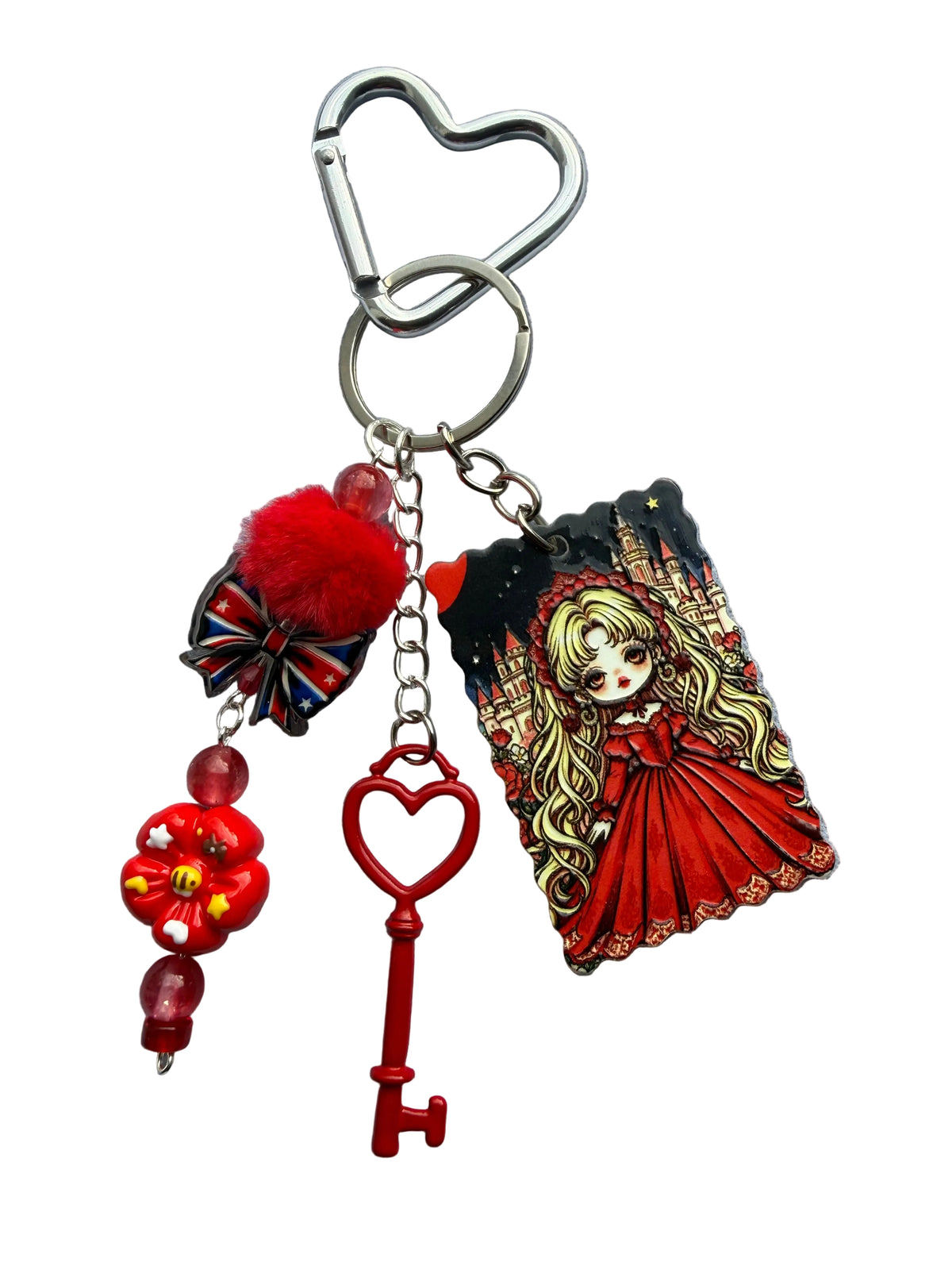Scarlet Royalty Gothic Princess Keychain